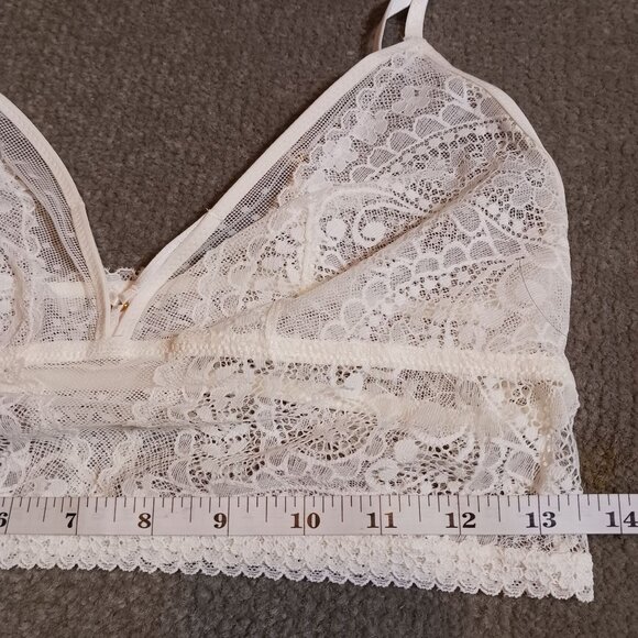 NEW Aerie Paisley Lace Longline‎ Bralette Ivory Size M - Picture 5 of 12